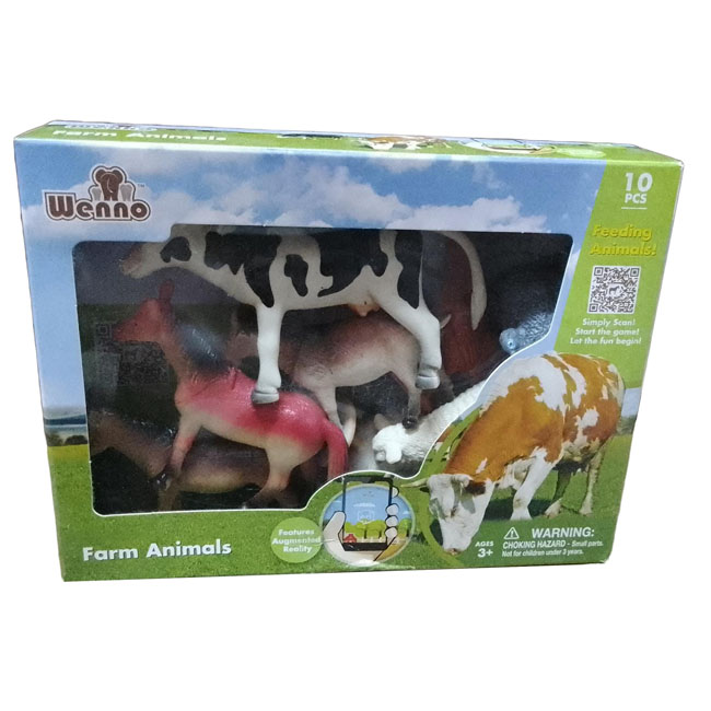 ANIMAL PLANET 10 PCS FARM ANIMALS IN WINDOW BOX