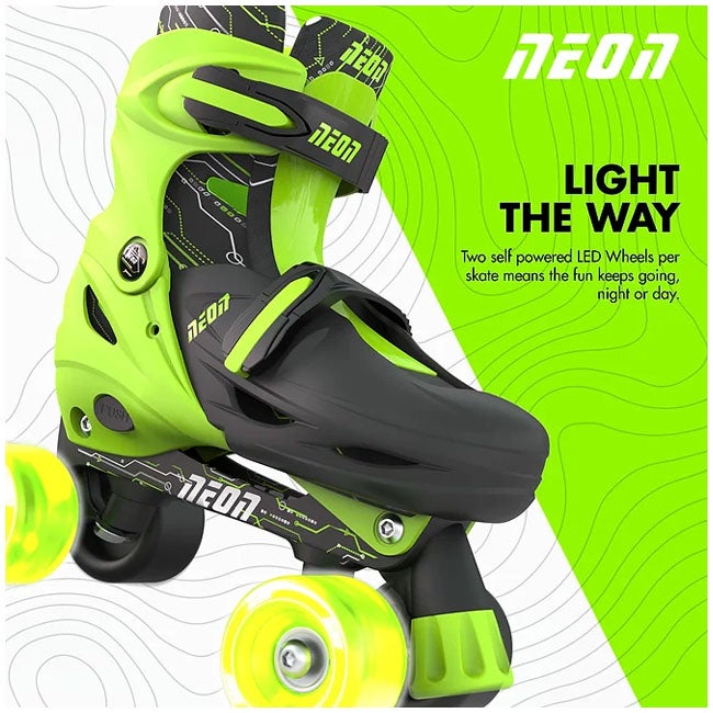 YVOLUTION 6-12 GREEN NEON COMBO SKATES