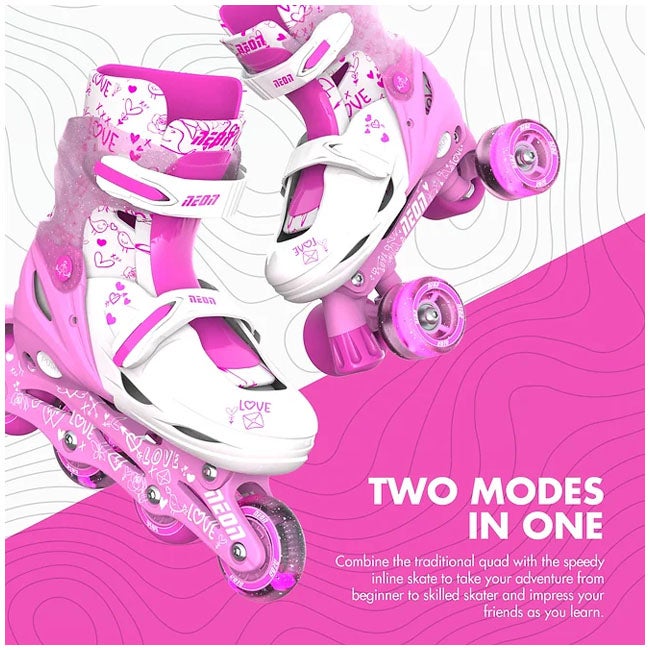 YVOLUTION 3-6 PINK NEON COMBO SKATES