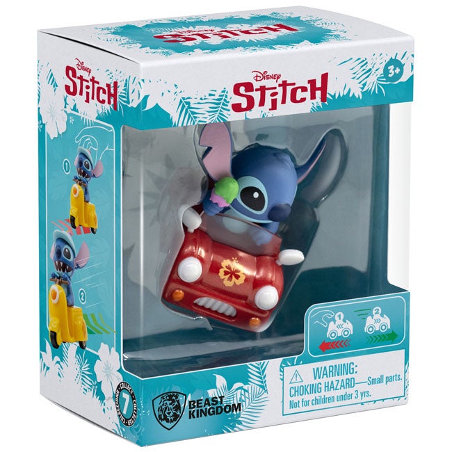 YUME DISNEY STITCH PULLBACK SPORTS CAR WITH ICECREAM - RED