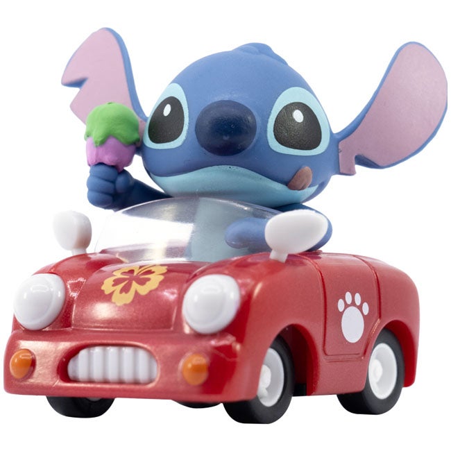 YUME DISNEY STITCH PULLBACK SPORTS CAR WITH ICECREAM - RED