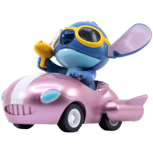 YUME DISNEY STITCH PULLBACK CAR WITH SUNGLASSES AND RAY GUN