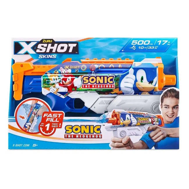 X-SHOT SKINS SONIC THE HEDGEHOG HYPERLOAD WATER BLASTER