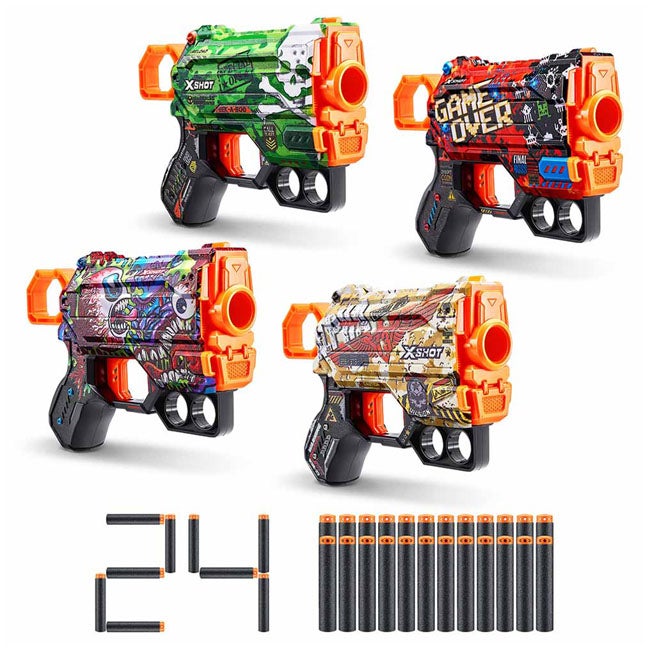 ZURU X-SHOT SKINS MENACE WITH 24 DARTS