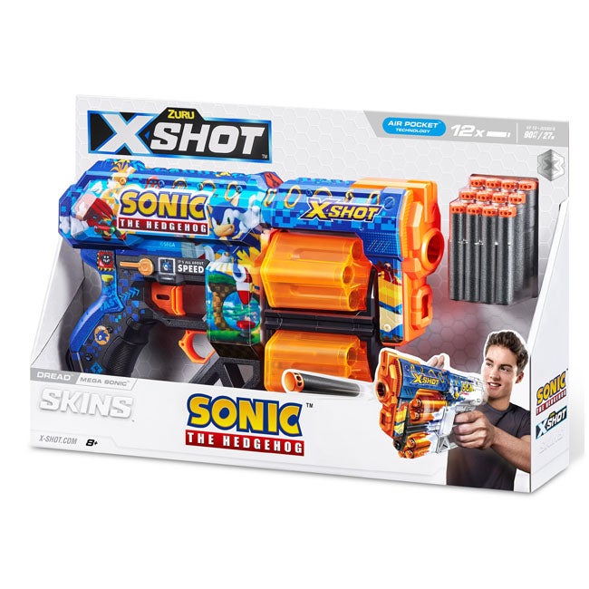 ZURU X-SHOT SKINS DREAD SONIC 12 DARTS