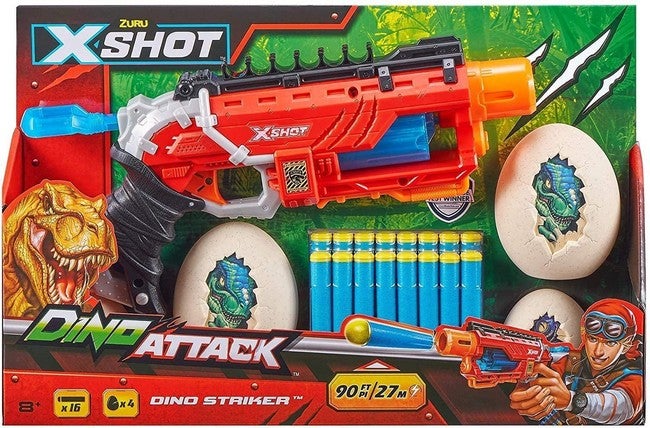 ZURU X-SHOT DINO RAPID FIRE BLASTER EGG TARGET