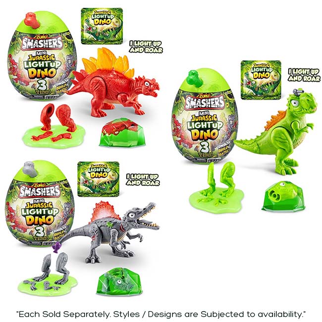 ZURU SMASHERS MINI JURASSIC LIGHT UP DINO EGG