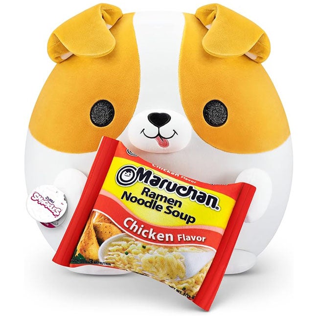 ZURU SNACKLES MARUCHAN RAMEN NOODLE SOUP CORGI 14-INCH PLUSH