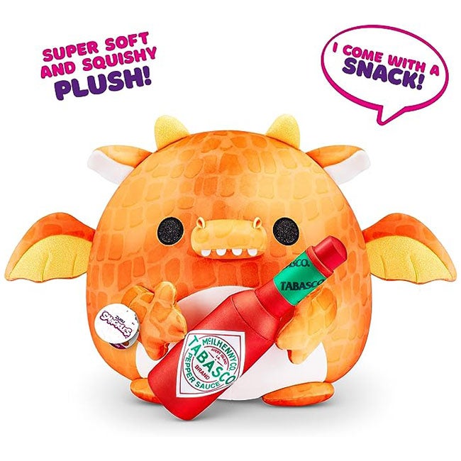 ZURU SNACKLES TABASCO RED PEPPER DRAGON 14-INCH PLUSH