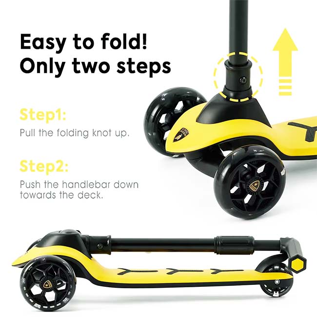 LAMBORGHINI FOLDABLE SCOOTER-YELLOW
